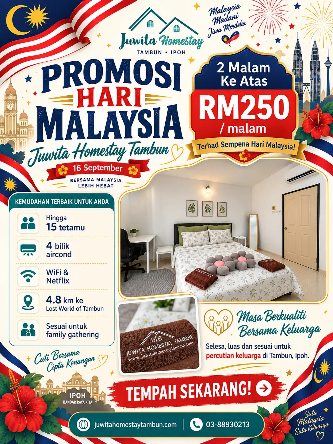 Poster Promosi Juwita Homestay Tambun